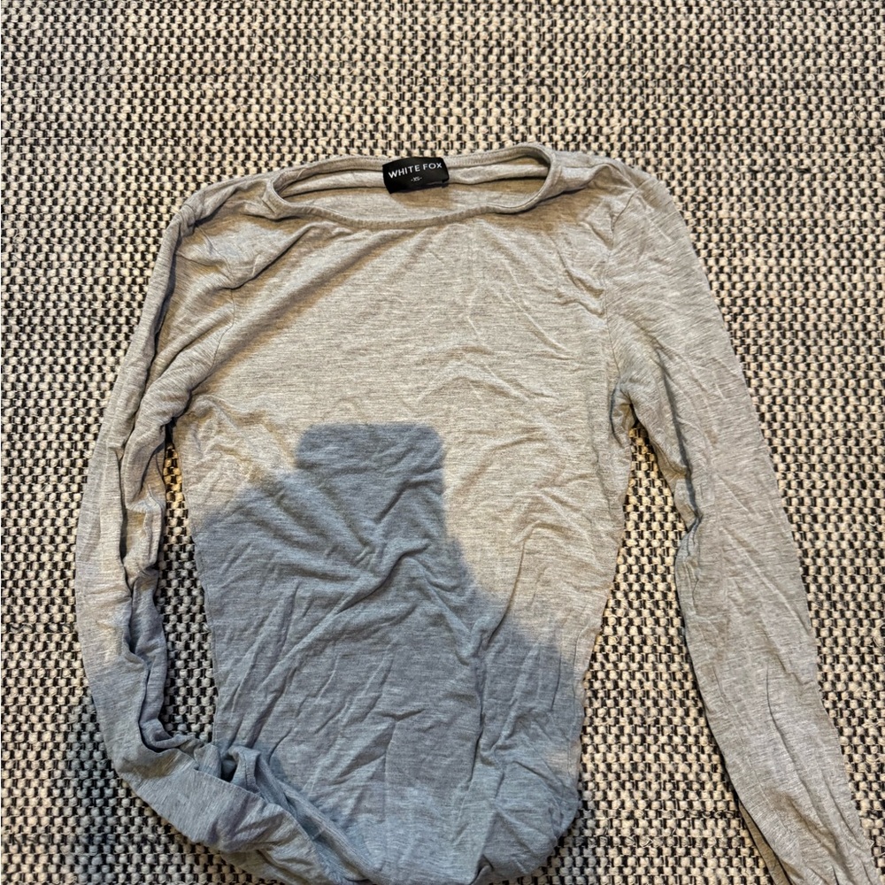 Grey long sleeve White fox